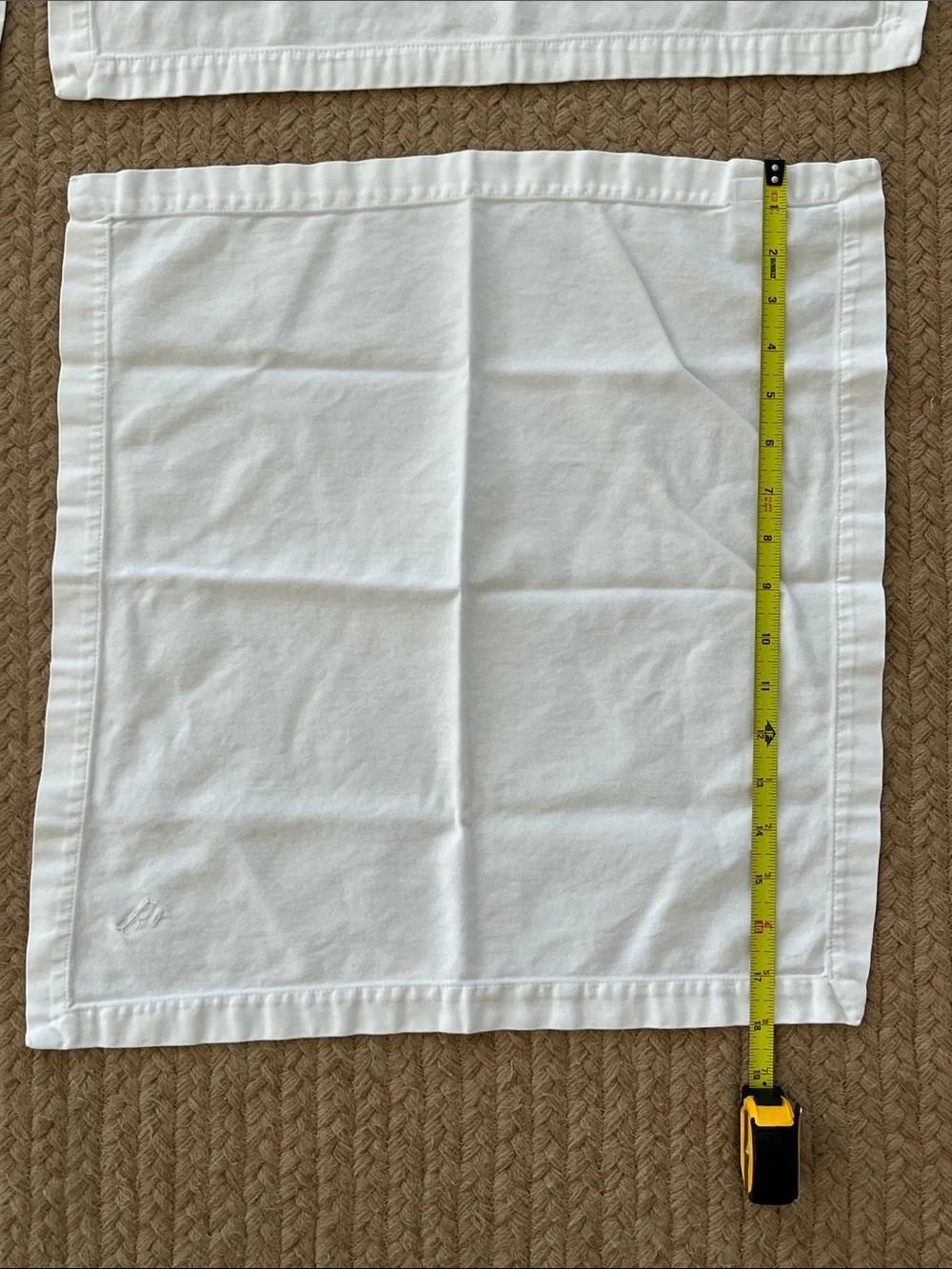 Set of White Embroidered Monogram 